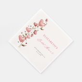 Valentine Hearts Vines Whimsical Bridal Shower Servet (Hoek)