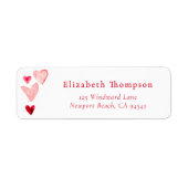 Valentine Hearts Whimsical Art Watercolor Etiket (Voorkant)