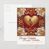 Valentine Herz 1 b Postcard Uitnodiging Briefkaart (Voorkant / Achterkant)