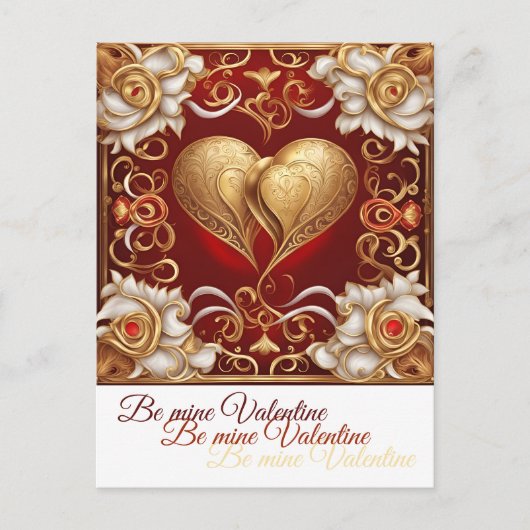 Valentine Herz 1 b Postcard Uitnodiging Briefkaart (Voorkant)