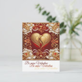 Valentine Herz 1 b Postcard Uitnodiging Briefkaart (Staand voorkant)