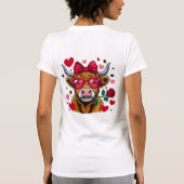 Valentine Highland Cow PNG Sublimation Des T-shirt (Achterkant)