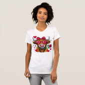 Valentine Highland Cow PNG Sublimation Des T-shirt (Voorkant volledig)