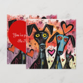 Valentine Honden En Hartjes Feestdagenkaart (Voorkant / Achterkant)