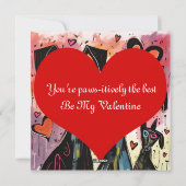 Valentine Honden En Hartjes Feestdagenkaart (Achterkant)