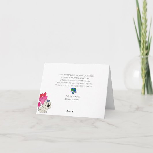 Valentine-hondjes Kaart (Achterkant)