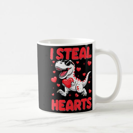 Valentine I Steal Hearts Trex Dino Toddler Kids Ba Koffiemok (Rechts)