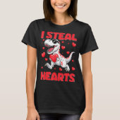 Valentine I Steal Hearts Trex Dino Toddler Kids Ba T-shirt (Voorkant)