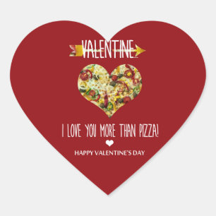 Valentine, ik hou meer van jou dan van pizza hart sticker