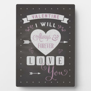 Valentine, ik zal je altijd en voor altijd liefheb fotoplaat