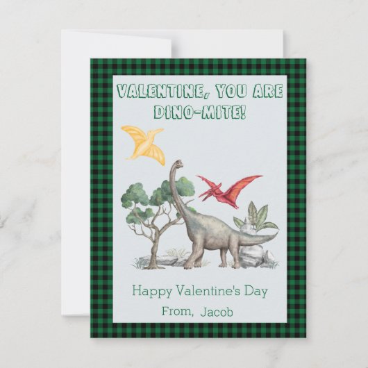 Valentine, je bent DINO-Mite! Valentijnskaarten vo Feestdagenkaart (Voorkant)