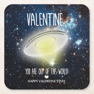 Valentine, je bent echt uit een andere wereld! kartonnen onderzetters