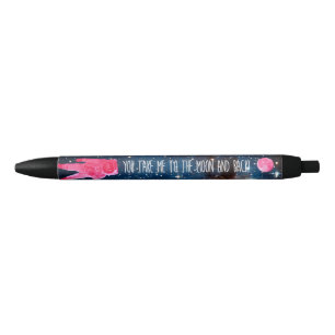 Valentine, je neemt me naar de maan en terug! zwarte inkt pen