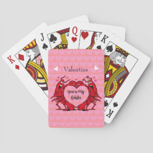 Valentine Jij Bent Mijn Kreeft Cute Hart Roze Rood Pokerkaarten