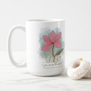 Valentine Jij Bent Zo Mooi Aquarel Bloem Koffiemok