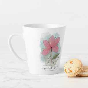 Valentine Jij Bent Zo Mooi Aquarel Bloem Latte Mok