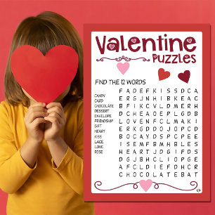 Valentine Kids Puzzles Activity Kaart