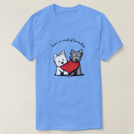 Valentine KiniArt Terrier Duo T-Shirt (Design voorkant)