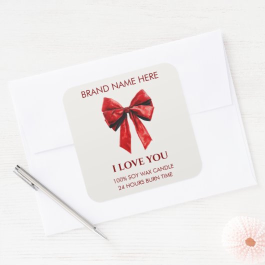 Valentine Kisses Custom Candle Sticker (Envelop)