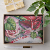 Valentine Kitten With Roses Tissue Paper Tissuepapier (Geschenk)