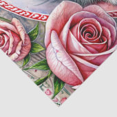 Valentine Kitten With Roses Tissue Paper Tissuepapier (Detail)