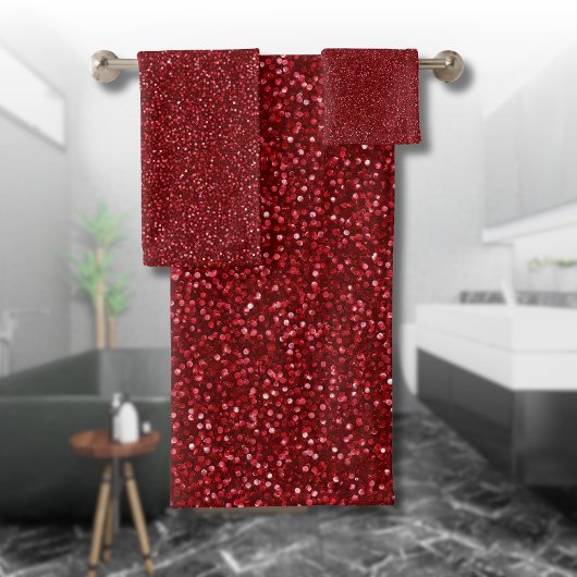 Valentine Klassiek Trendige Rode Glitters Bad Handdoek