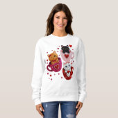 Valentine Knitted Cat PNG Clipart Trui (Voorkant volledig)