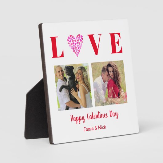 Valentine Liefdesscript Foto's Hart Sieradentray Fotoplaat (Voorkant)