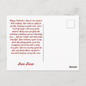  Valentine Love Bug on Blossoms Rose Briefkaart (Achterkant)