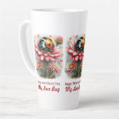  Valentine Love Bug on Blossoms Rose Latte Mok (Linkerhoek)