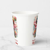 Valentine Love Bug on Blossoms Rose Papieren Bekers (Rechts)