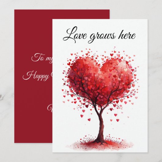 Valentine Love Card | Romantic for Him & Her Bedankkaart (Voorkant / Achterkant)