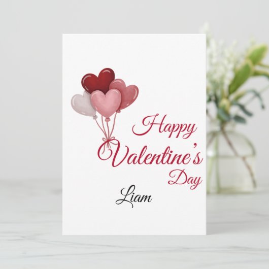 Valentine Love Card | Romantic for Him & Her Bedankkaart (Staand voorkant)
