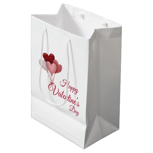 Valentine Love Card | Romantic for Him & Her Medium Cadeauzakje (Voorkant Gekanteld)