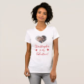 Valentine Love Custom Photo & Name T-shirt (Voorkant volledig)