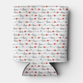 valentine love heart pattern blikjeskoeler (Voorkant)