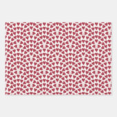 Valentine love heart scallop black red & white inpakpapier vel (Voorkant 3)