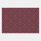 Valentine love heart scallop black red & white inpakpapier vel (Voorkant 2)