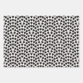 Valentine love heart scallop black red & white inpakpapier vel (Voorkant)