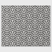 Valentine love heart scallop black & white pattern cadeaupapier (Vlak)