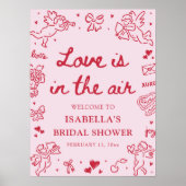 Valentine Love is in the Air Bridal Shower Welcome Poster (Voorkant)