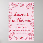 Valentine Love is in the Air Bridal Shower Welcome Poster (Voorkant)