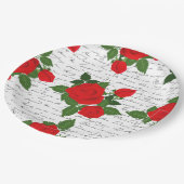 valentine love letter red roses romantic papieren bordje (Gekanteld)