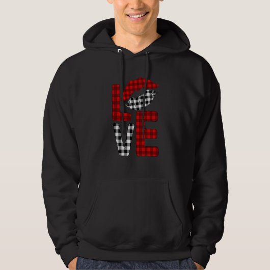 Valentine Love Lips Striped Plaid Hoodie (Voorkant)