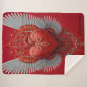 "Valentine Love Wings" Sherpa Deken (Voorkant (horizontaal))