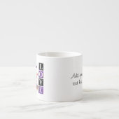 Valentine lovebirds custom text purple espresso kop (Voorkant)
