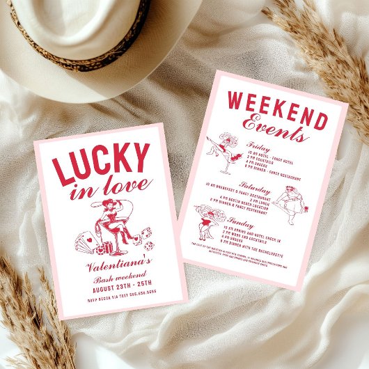 Valentine lucky bachelorette in love party kaart
