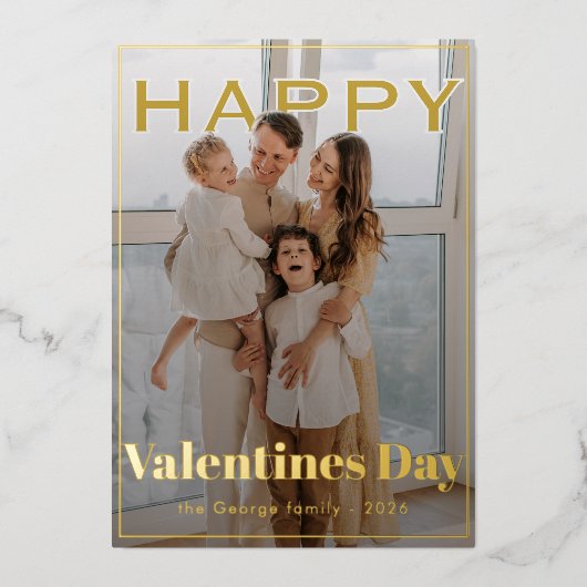 Valentine Magic Modern PhotoPop Folie Feestdagenkaart (Voorkant)