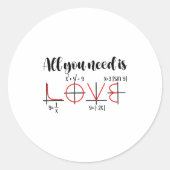 Valentine Math Humor For Teachers Students  Ronde Sticker (Voorkant)