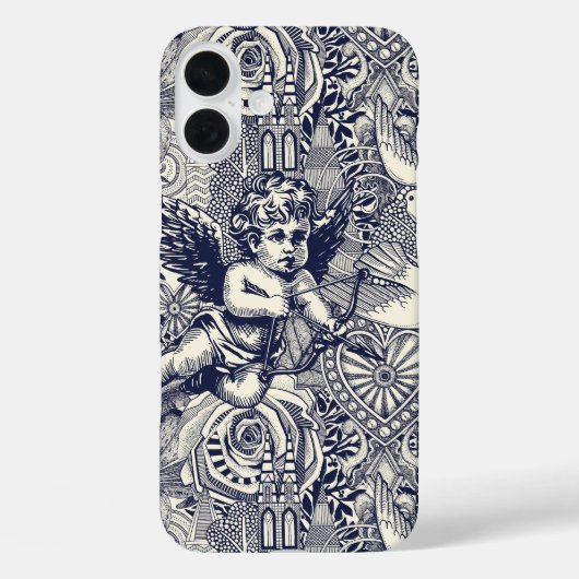 valentine maximalisme marineblauwe parel Case-Mate iPhone case (Achterkant)